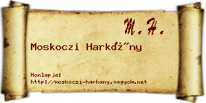 Moskoczi Harkány névjegykártya